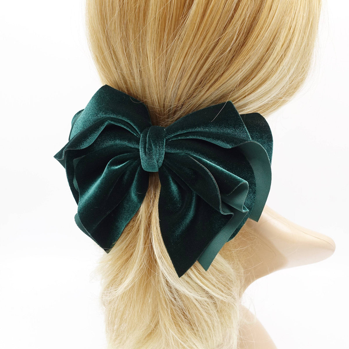 VeryShine Velvet Hair Bow Clip for Women Red Wine