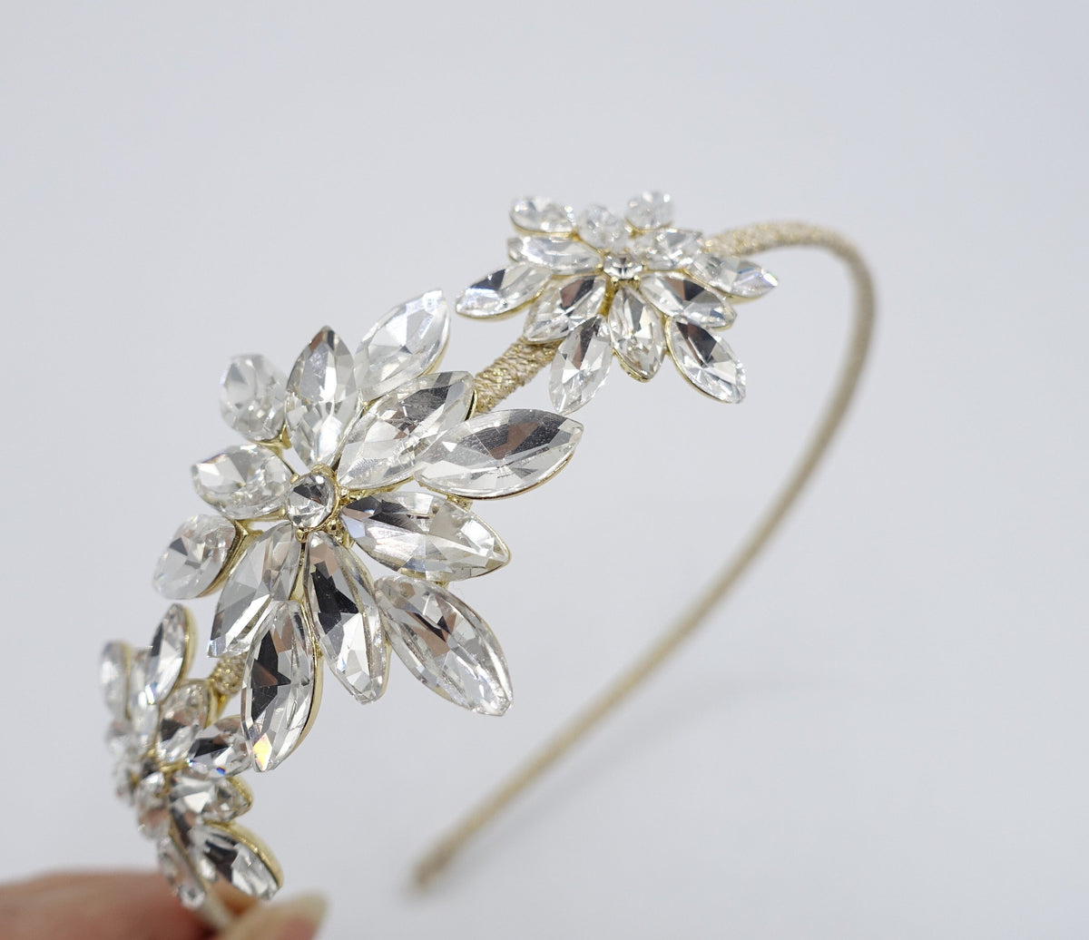 Sparkling Crystal Bridal Headband With Silver Rhinestones