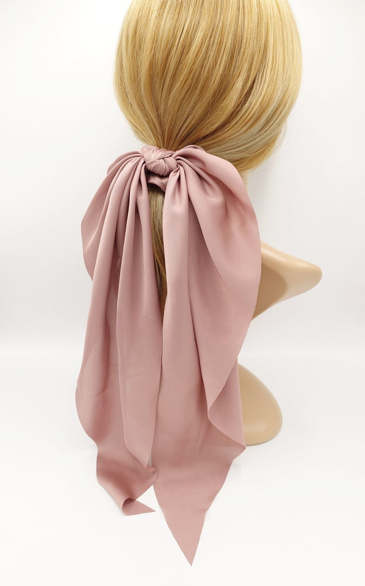 Satin long tail bow knot scrunchies stylish scarf hair tie hair bow fo –