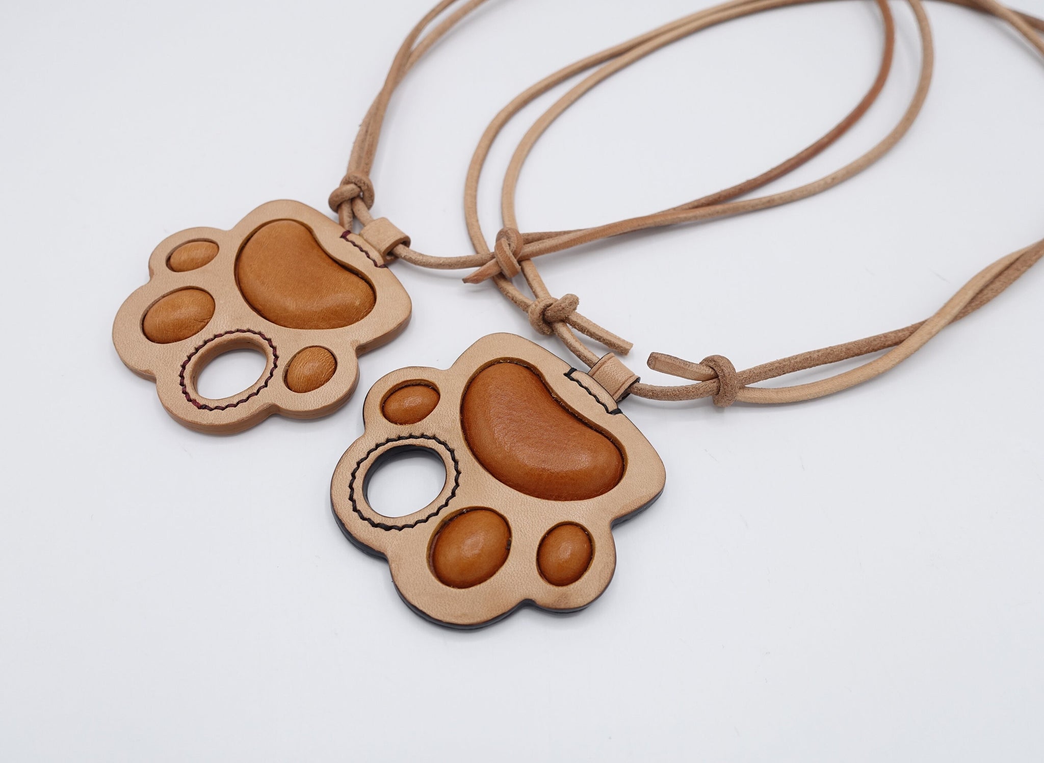 handmade leather necklace, kitty paw necklace, eyeglass strap