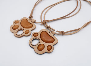 handmade leather necklace, kitty paw necklace, eyeglass strap
