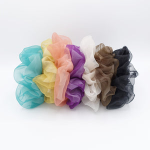 organza scrunchies, see through hair scrunchie, double scrunchies for women