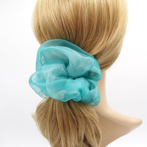 organza scrunchies, see through hair scrunchie, double scrunchies for women