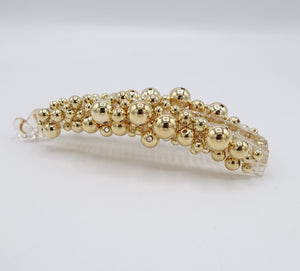 beaded banana hair clip, metal ball banana clip for women