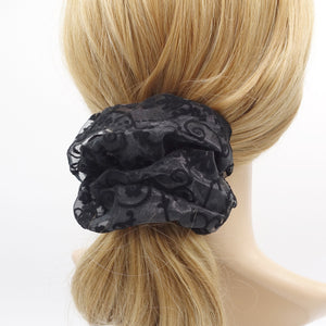 velvet patterned scrunchies, organza scrunchies for women