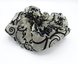 velvet patterned scrunchies, organza scrunchies for women