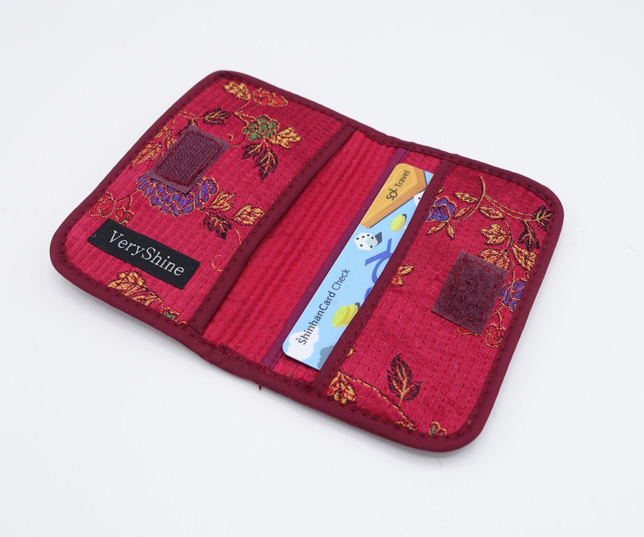 fabric card holder, embroidered fabric business card holder for women