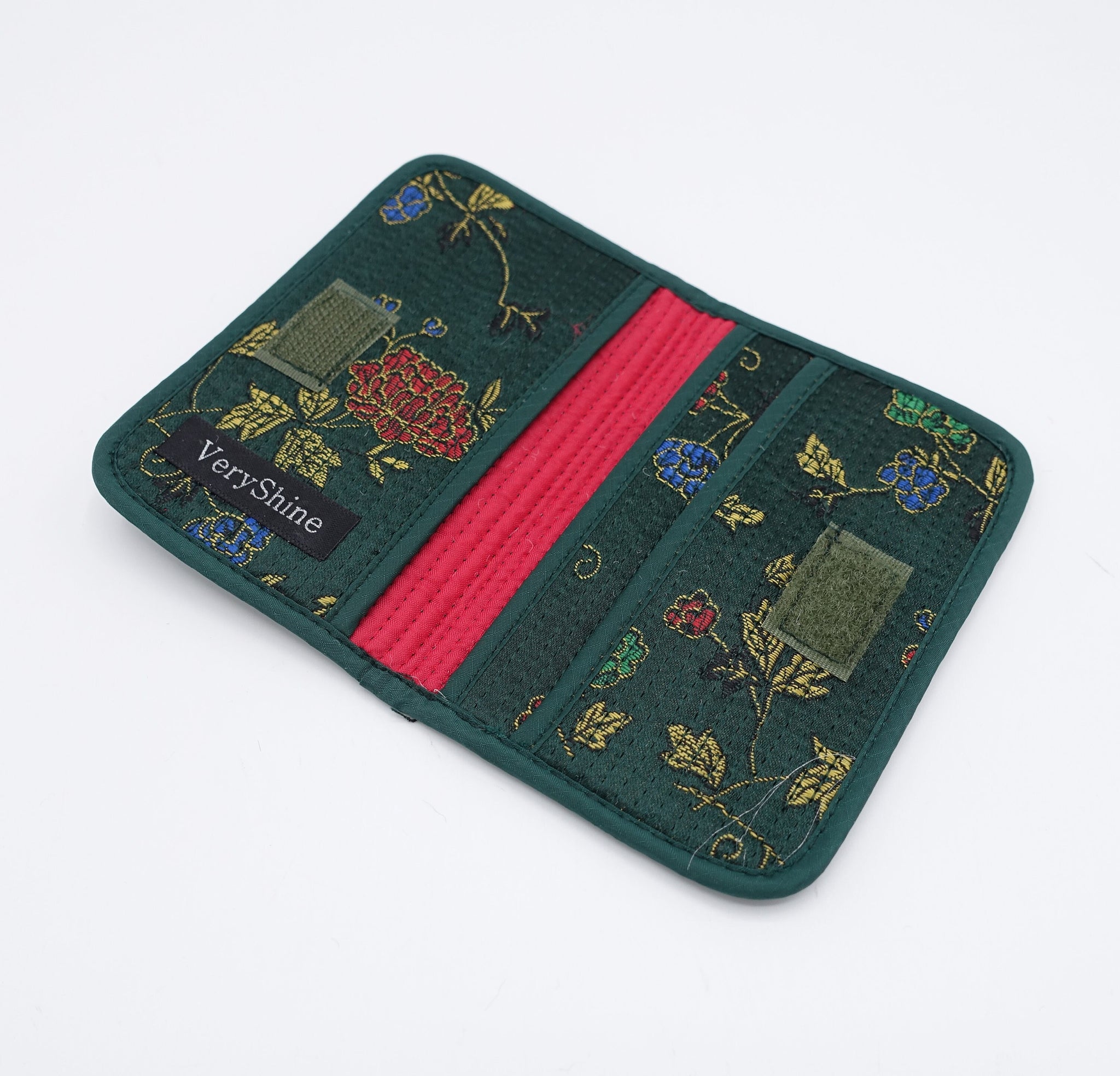 fabric card holder, embroidered fabric business card holder for women