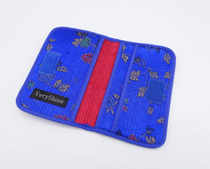 fabric card holder, embroidered fabric business card holder for women