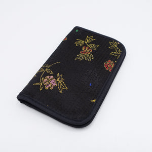 fabric card holder, embroidered fabric business card holder for women