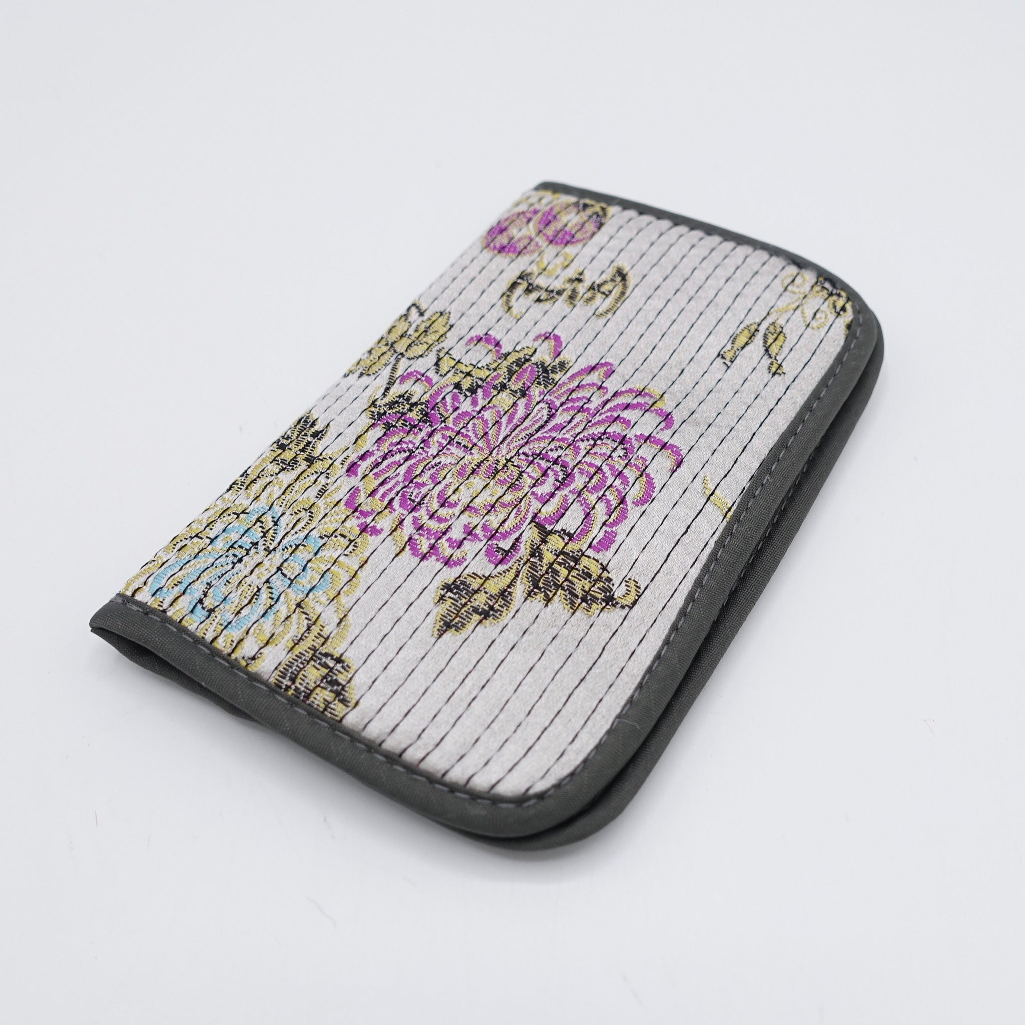 fabric card holder, embroidered fabric business card holder for women