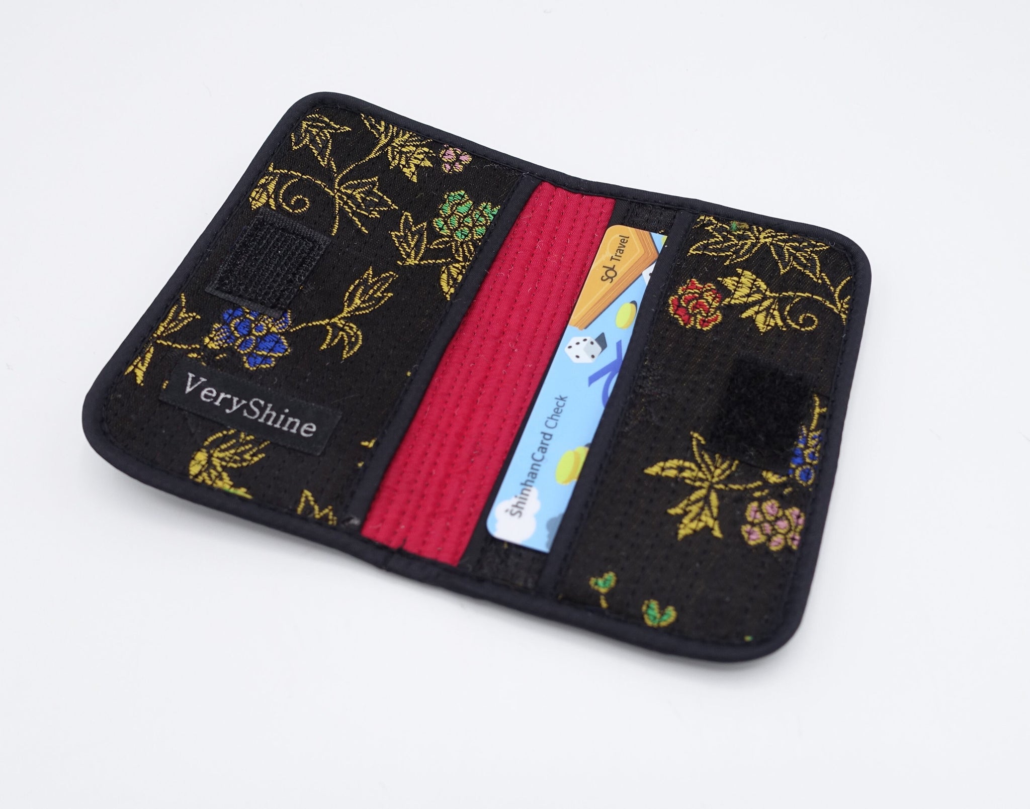 fabric card holder, embroidered fabric business card holder for women