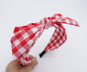 gingham check headband, bow knot headband, casual headband for women