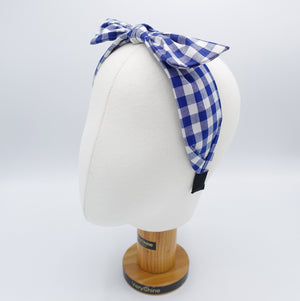 gingham check headband, bow knot headband, casual headband for women