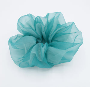 organza scrunchies, see through hair scrunchie, double scrunchies for women