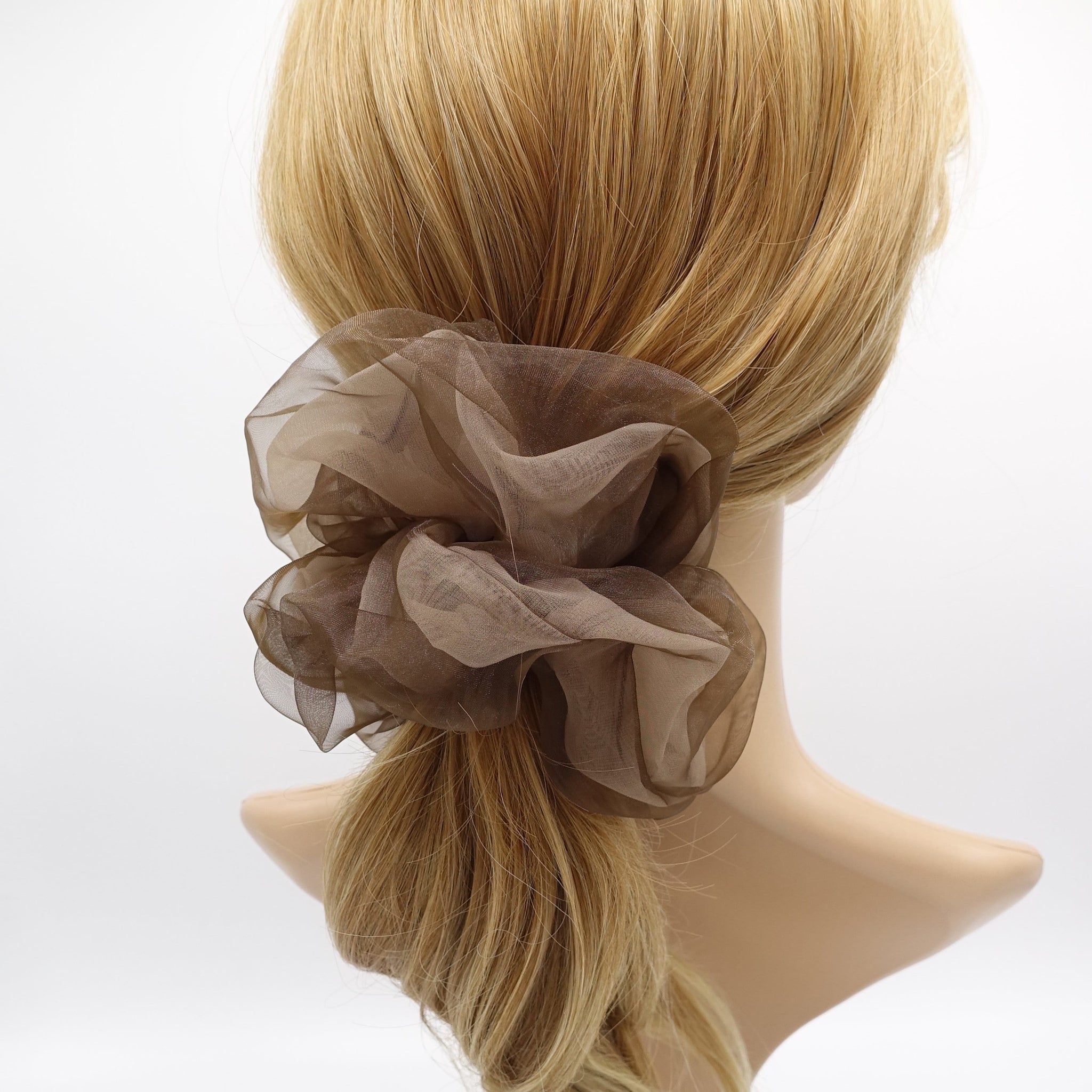 organza scrunchies, see through hair scrunchie, double scrunchies for women