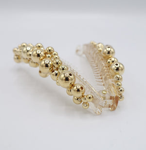 beaded banana hair clip, metal ball banana clip for women