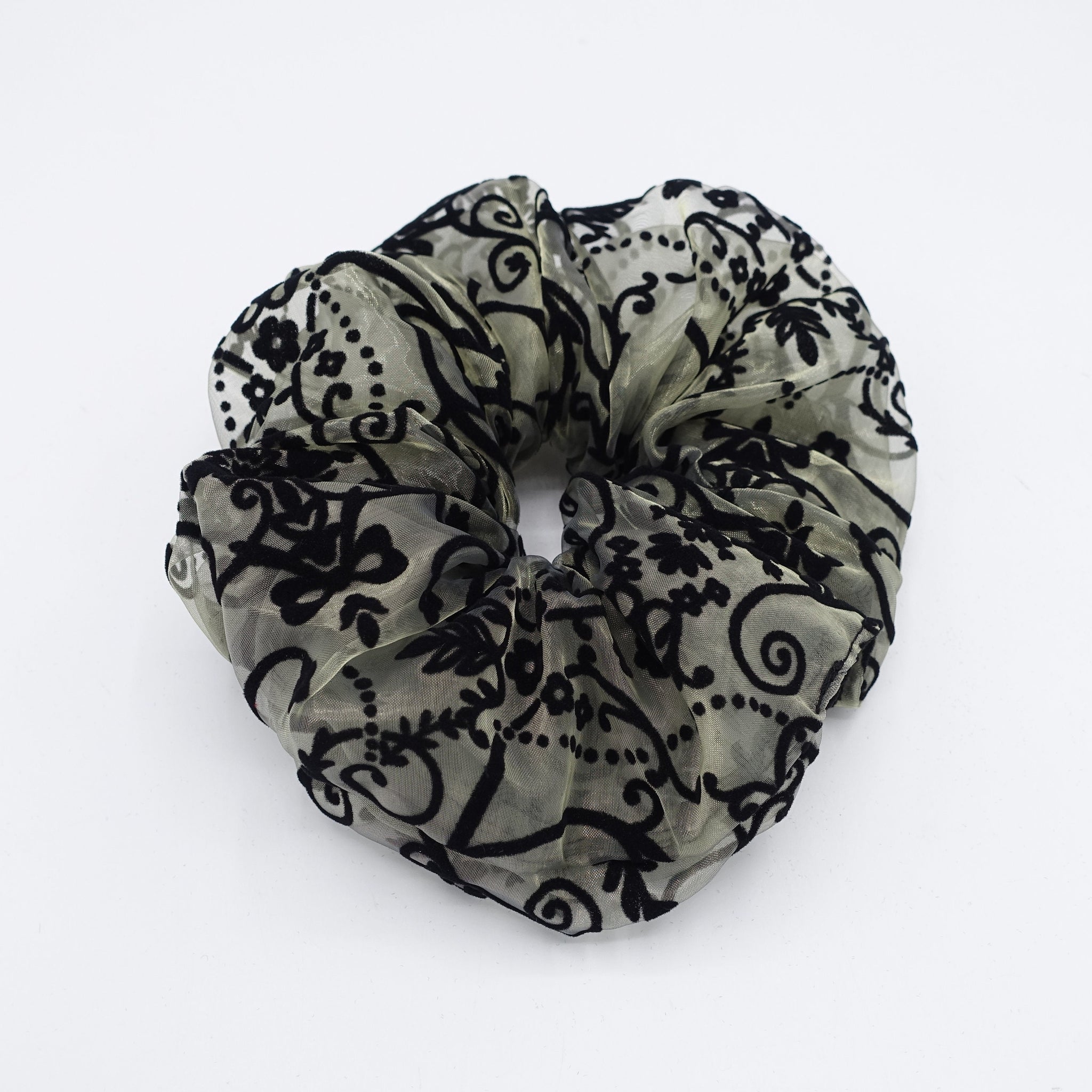 velvet patterned scrunchies, organza scrunchies for women