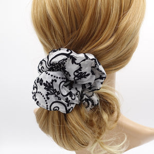 velvet patterned scrunchies, organza scrunchies for women