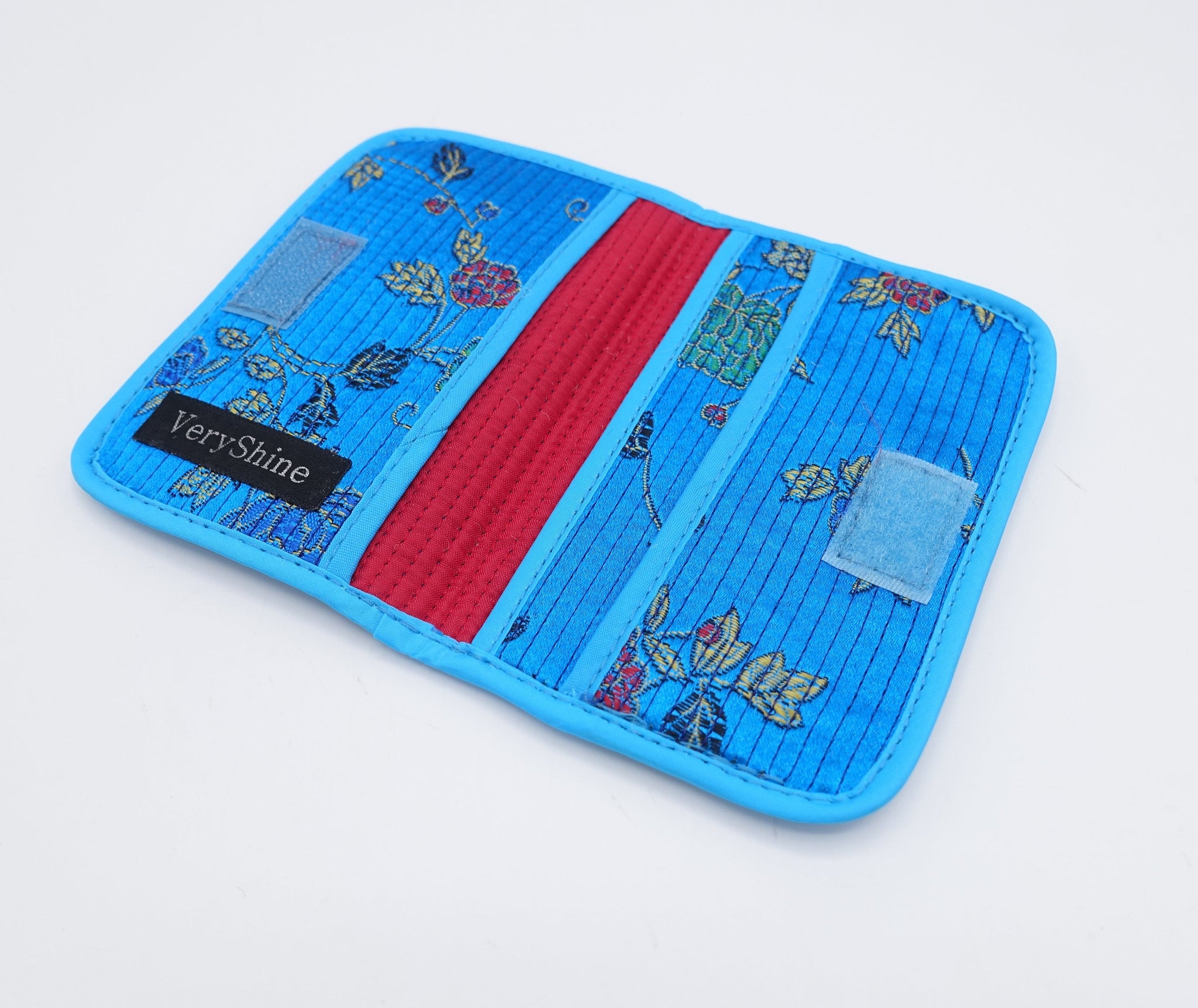 fabric card holder, embroidered fabric business card holder for women