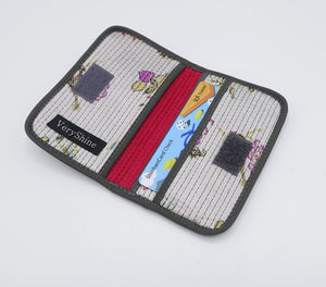 fabric card holder, embroidered fabric business card holder for women