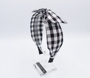 gingham check headband, bow knot headband, casual headband for women