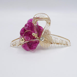 flower hair claw, handmade hair claw, embellished hair claw for women