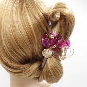 flower hair claw, handmade hair claw, embellished hair claw for women