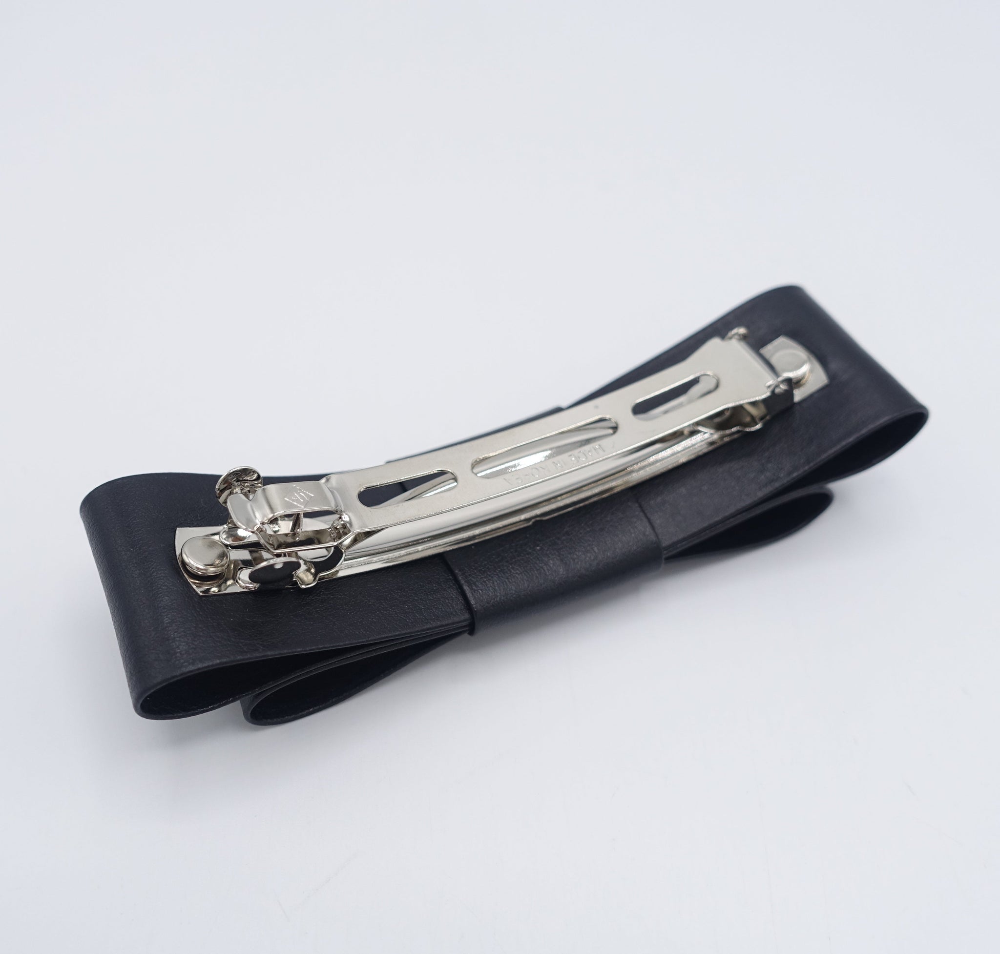 veryshine.com Barrette (Bow) Artificial Leather Bow Hair Slide French Barrette Women Hair Accessory