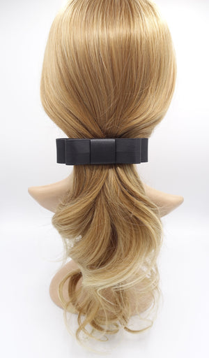 veryshine.com Barrette (Bow) Artificial Leather Bow Hair Slide French Barrette Women Hair Accessory