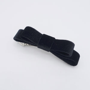 veryshine.com Barrette (Bow) Black flat velvet hair bow, small velvet hair barrette