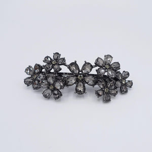 veryshine.com Barrette (Bow) Black rhinestone flower hair barrette, 7 flower hair barrette, bling hair barrette for women