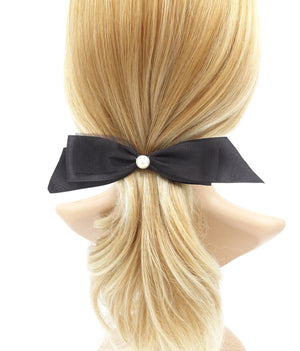 veryshine.com Barrette (Bow) Black tulle layered satin layered hair bow for women