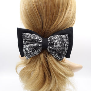 veryshine.com Barrette (Bow) Black tweed layered hair bow for women