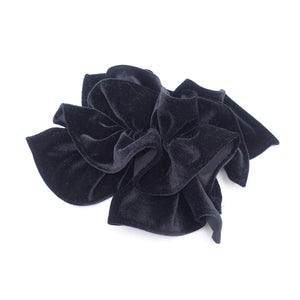 veryshine.com Barrette (Bow) Black velvet ruffle bow barrette for women