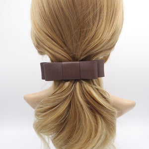 veryshine.com Barrette (Bow) Brown Artificial Leather Bow Hair Slide French Barrette Women Hair Accessory