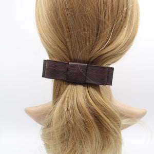 veryshine.com Barrette (Bow) Brown leather hair bow, genuine leather bow, flat hair bow for women