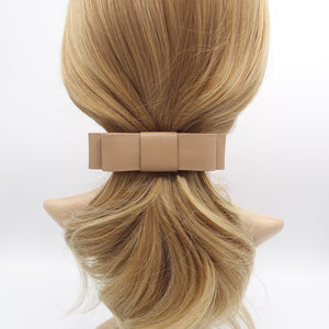 veryshine.com Barrette (Bow) Camel beige Artificial Leather Bow Hair Slide French Barrette Women Hair Accessory