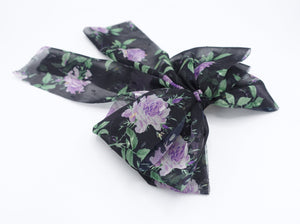 veryshine.com Barrette (Bow) chiffon floral hair bow, chiffon tail hair bow for women