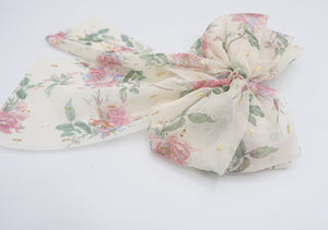 veryshine.com Barrette (Bow) chiffon floral hair bow, chiffon tail hair bow for women