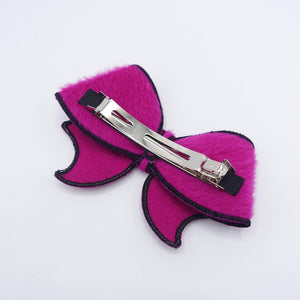 veryshine.com Barrette (Bow) fur hair bow, alpaca fur hair bow for women