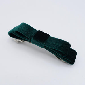 veryshine.com Barrette (Bow) Green flat velvet hair bow, small velvet hair barrette