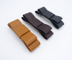 veryshine.com Barrette (Bow) leather hair bow, genuine leather bow, flat hair bow for women