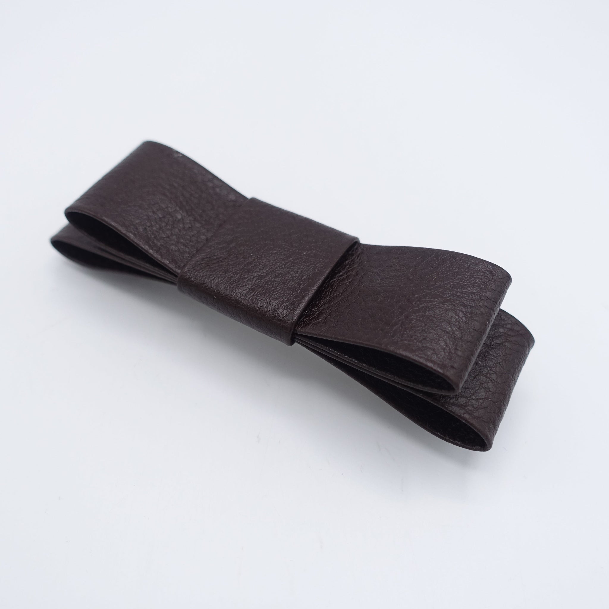 veryshine.com Barrette (Bow) leather hair bow, genuine leather bow, flat hair bow for women