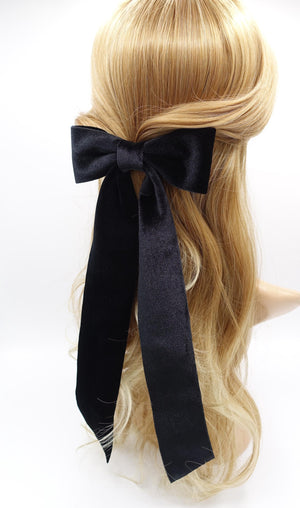 veryshine.com Barrette (Bow) Long - no pearl velvet hair bow, long tail hair bow, pearl velvet bow for women