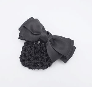 veryshine.com Barrette (Bow) Lucy-satin Hair Snood Net bow french barrette Clip hygienic hair accessory