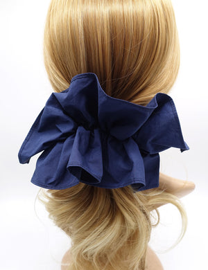 veryshine.com Barrette (Bow) Navy scrunchies hair barrette, ruffle bow hair barrette for women