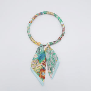 veryshine.com Barrette (Bow) Sky scarf necklace, leaf flower pattern necklace, magnetic necklace