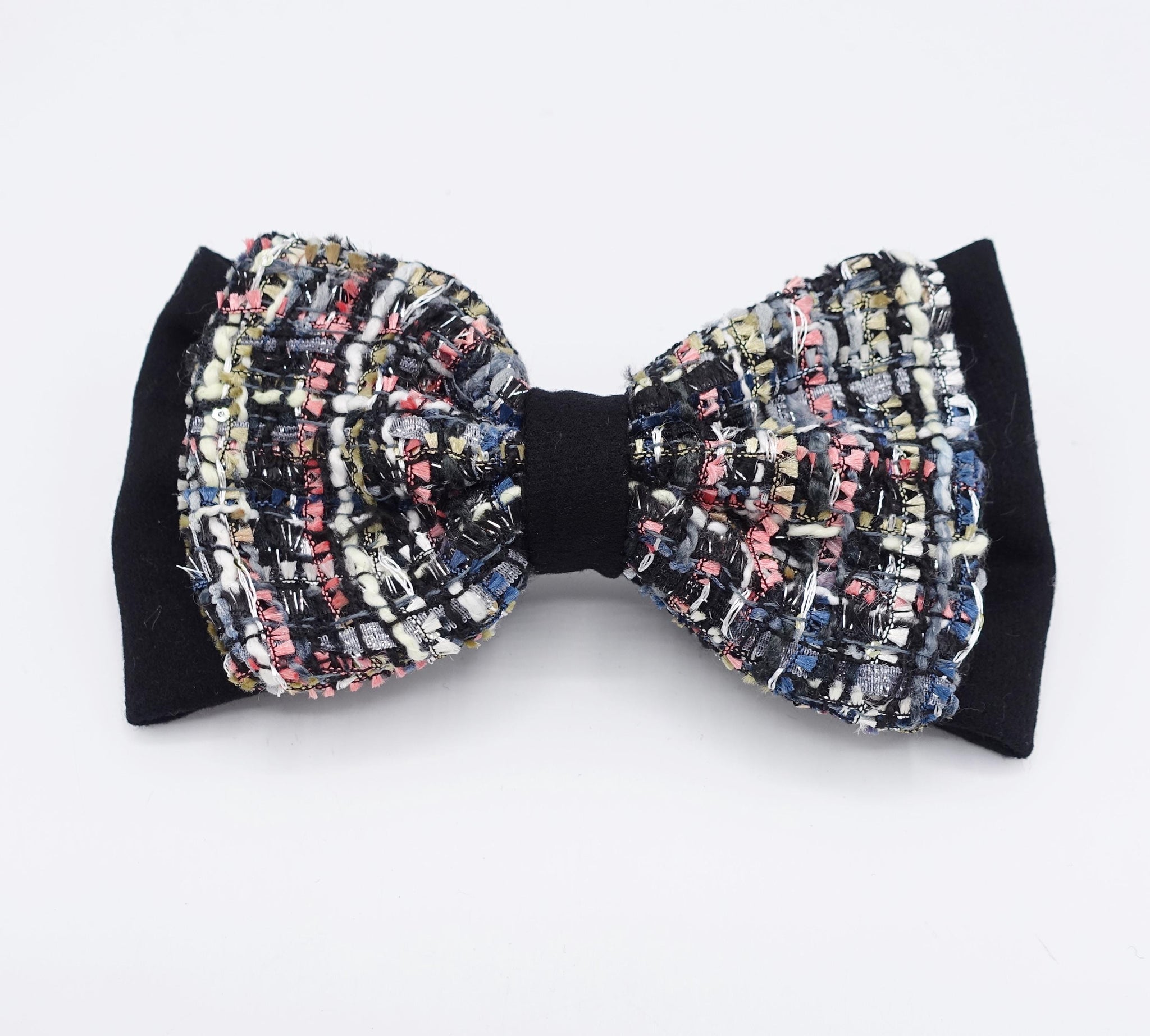 veryshine.com Barrette (Bow) tweed layered hair bow for women