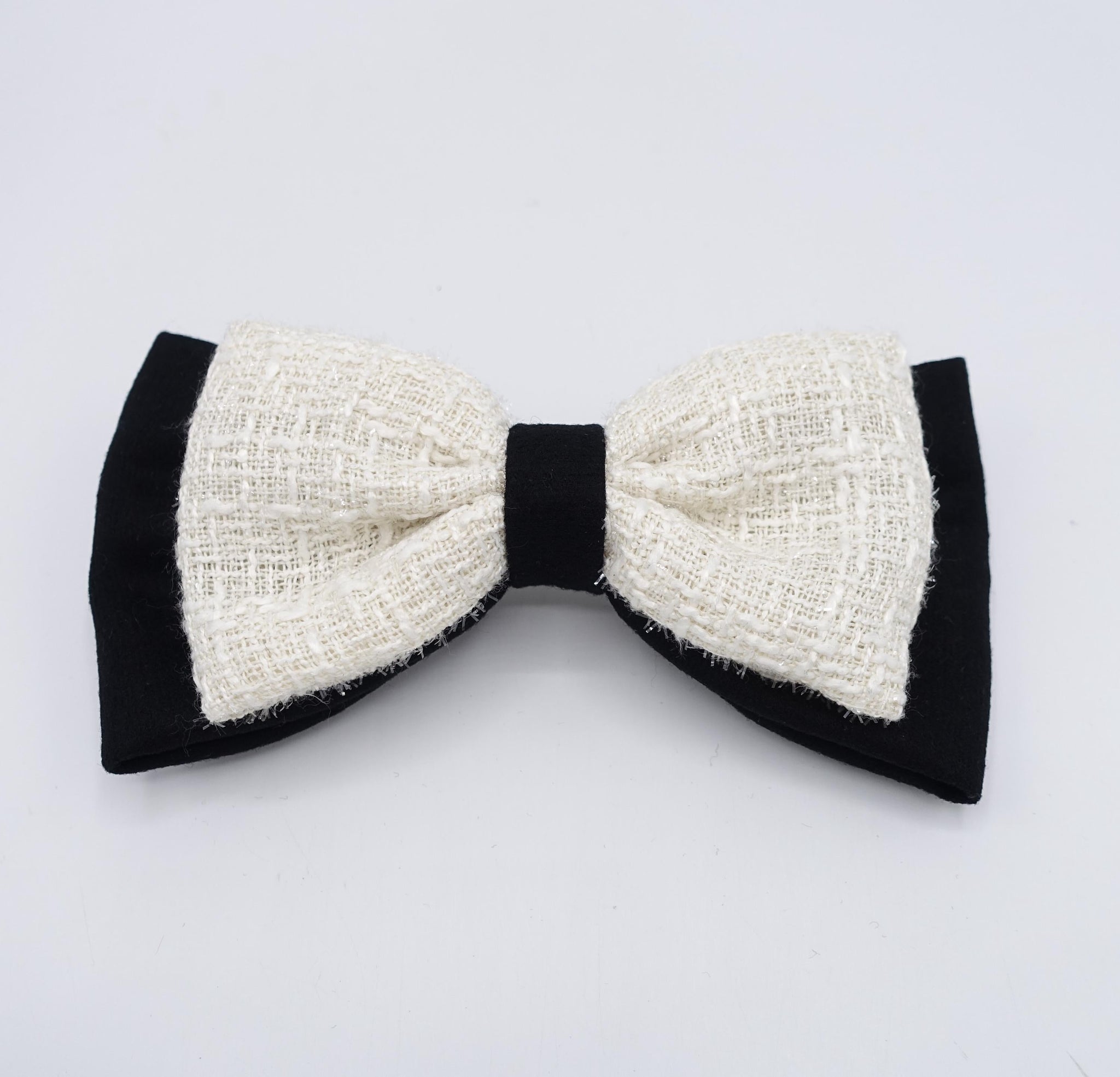 veryshine.com Barrette (Bow) tweed layered hair bow for women